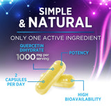 Nature's Peak Quercetin Dihydrate Capsules 1000mg bottle back view
