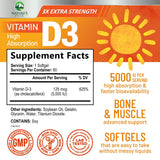 Nature's Peak Vitamin D3 5000 IU softgels side view