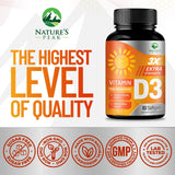 Nature's Peak Vitamin D3 5000 IU softgels with dosage information