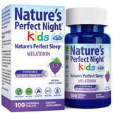 Nature's Perfect Night Kids Melatonin 1mg chewable tablets front view