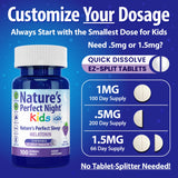 Nature's Perfect Night Kids Melatonin 1mg chewable tablets with grape flavour
