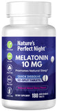 Nature's Perfect Night Melatonin 10mg 180 tablets front view
