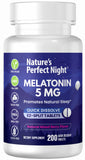 Nature's Perfect Night Melatonin 5mg 200 quick dissolve tablets front view