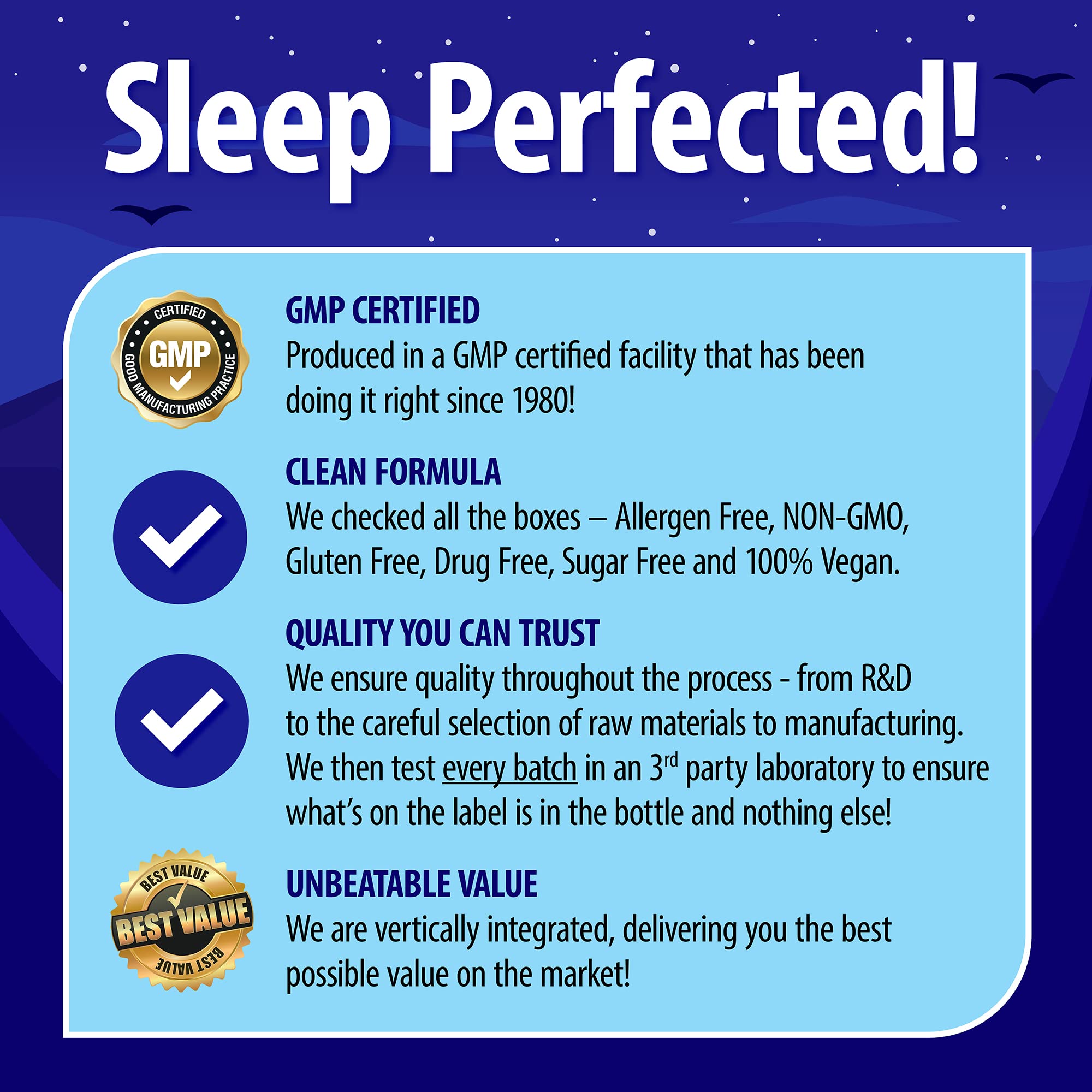 Nature's Perfect Night Melatonin 5mg product details on packaging