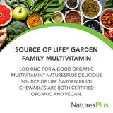 Nature's Plus Family Multivitamin Chewables back view showing nutritional information