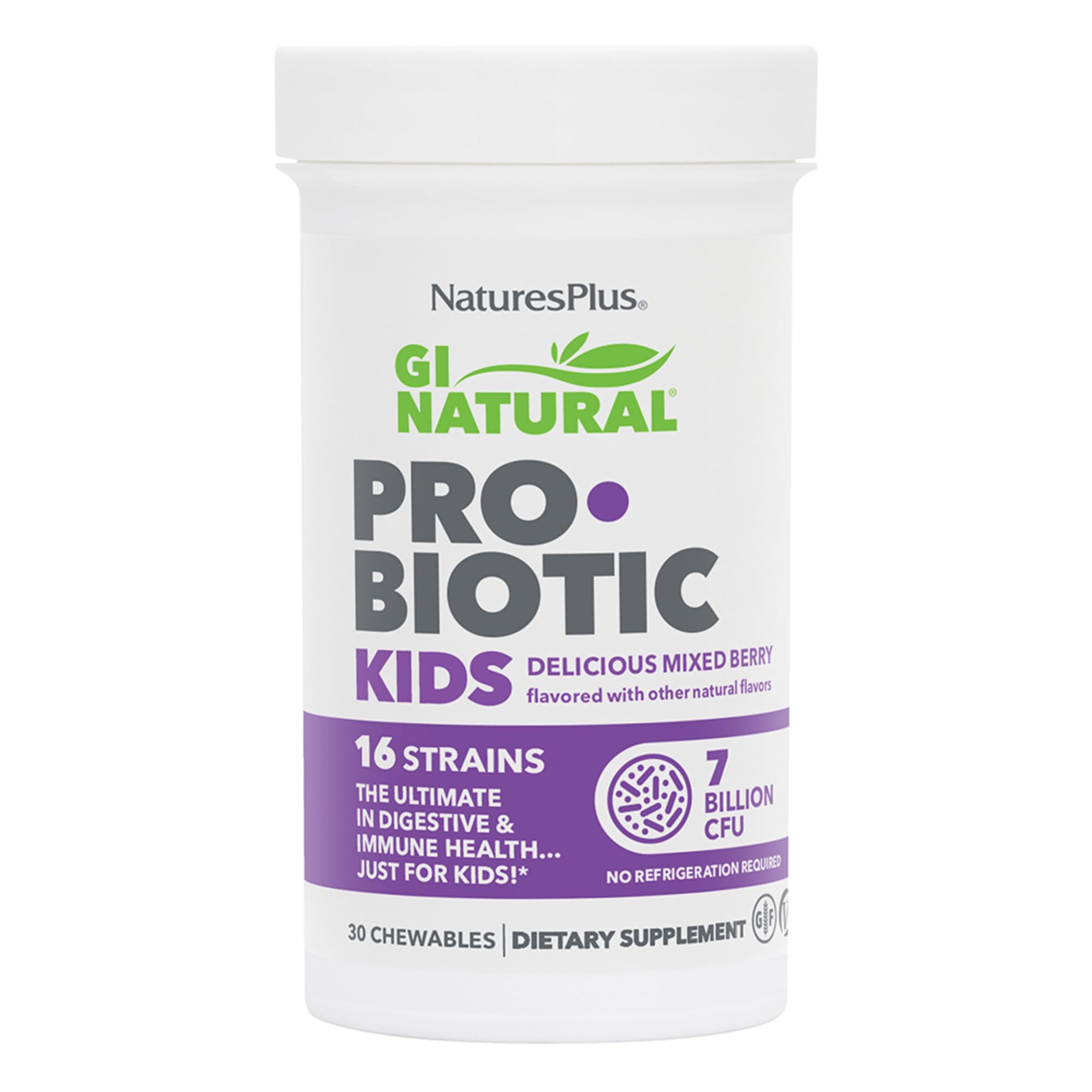 Nature's Plus GI Natural Probiotic Kids Chewables front view