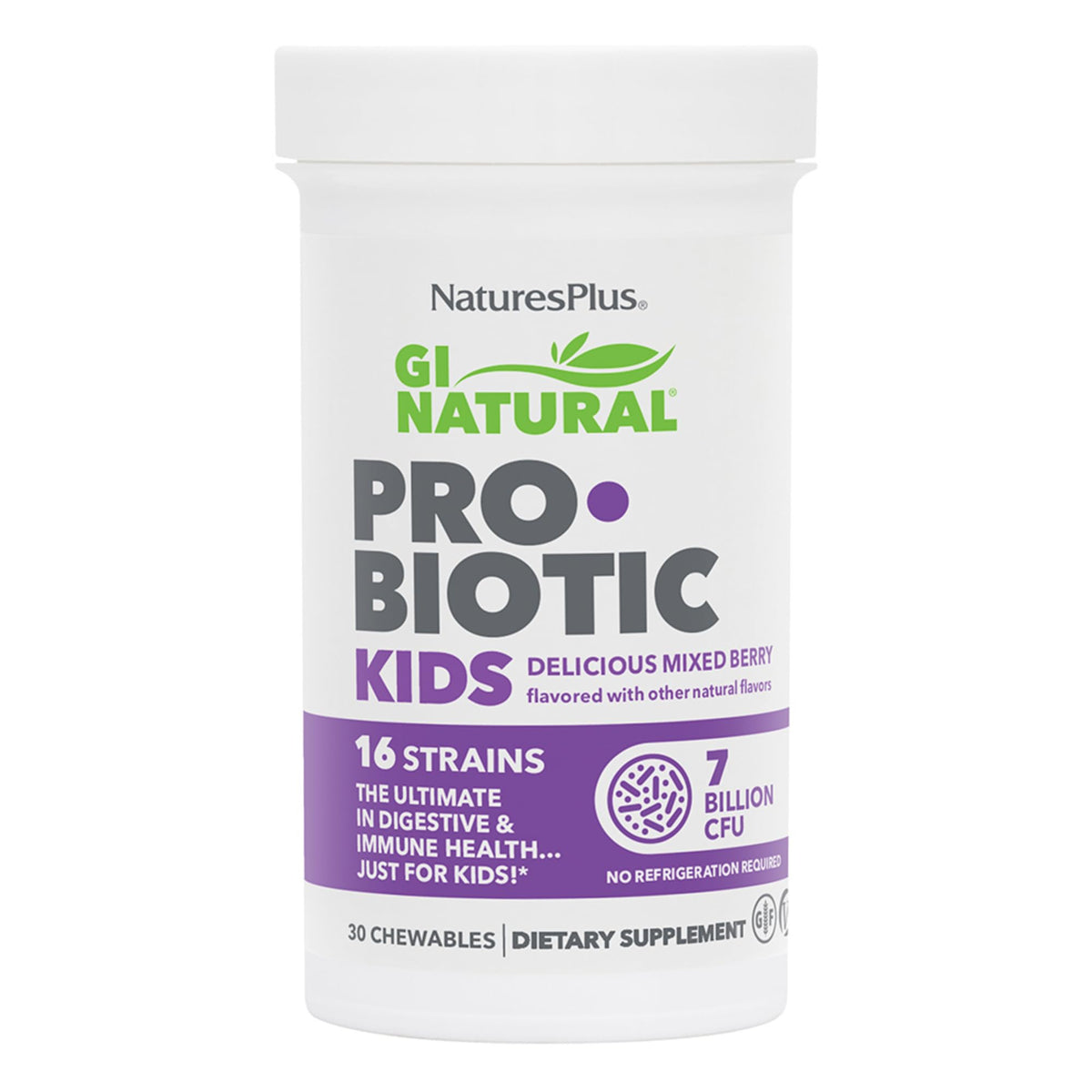 Nature's Plus GI Natural Probiotic Kids Chewables front view