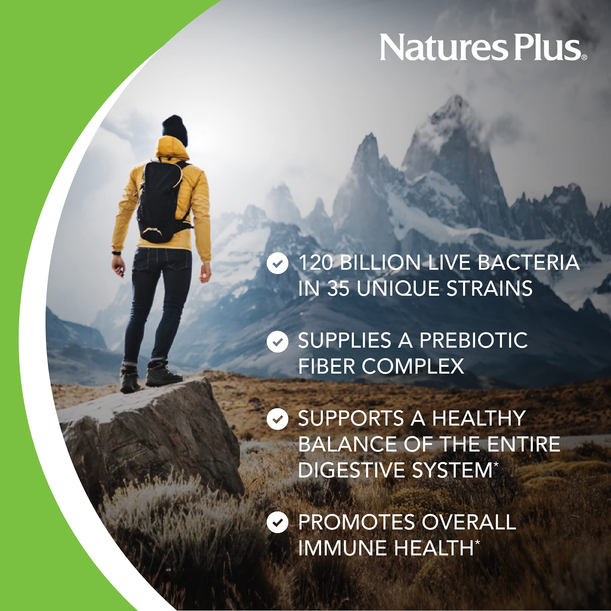 Nature's Plus GI Natural Probiotic Mega side view of packaging