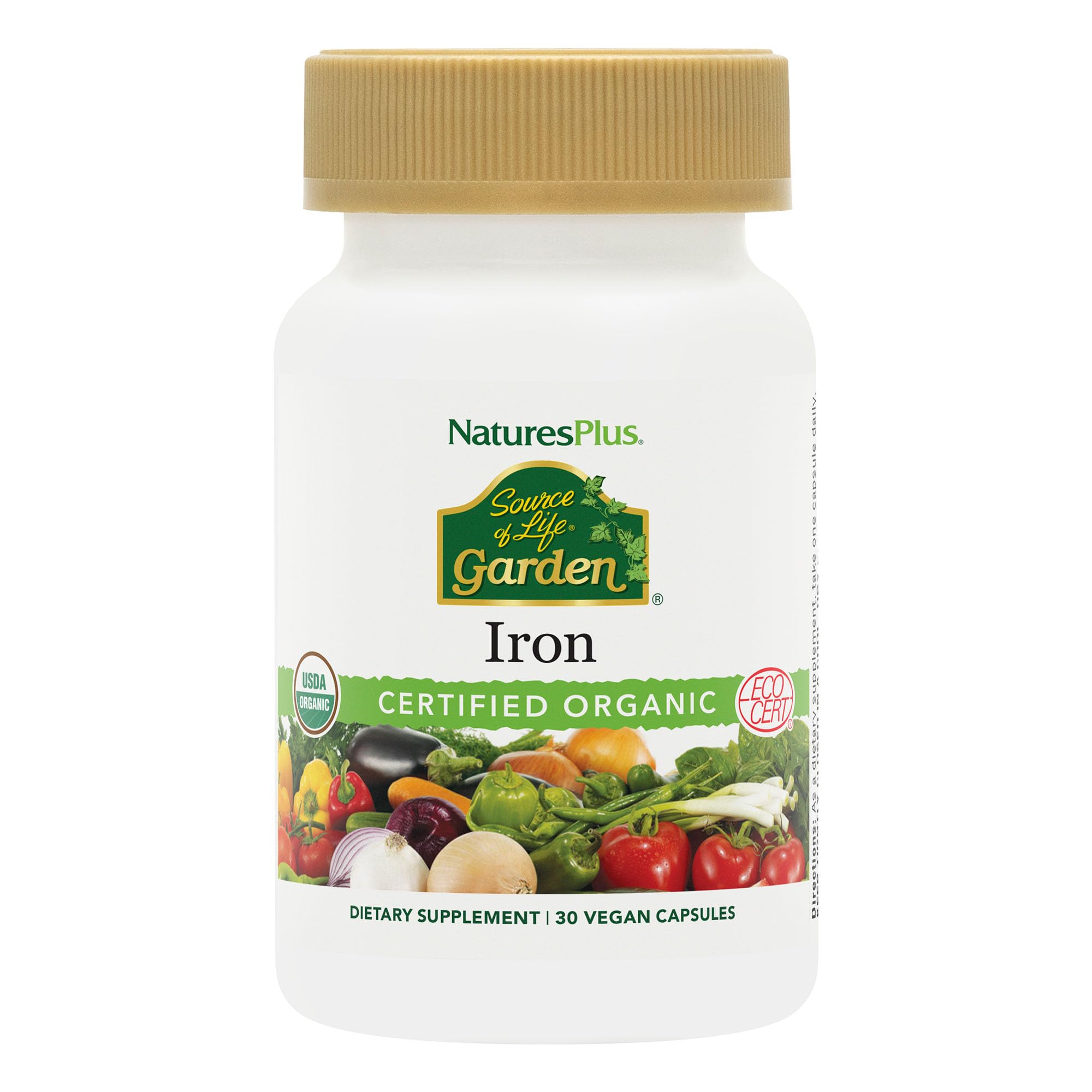 Nature's Plus Source of Life Garden Iron 18mg capsule bottle front view