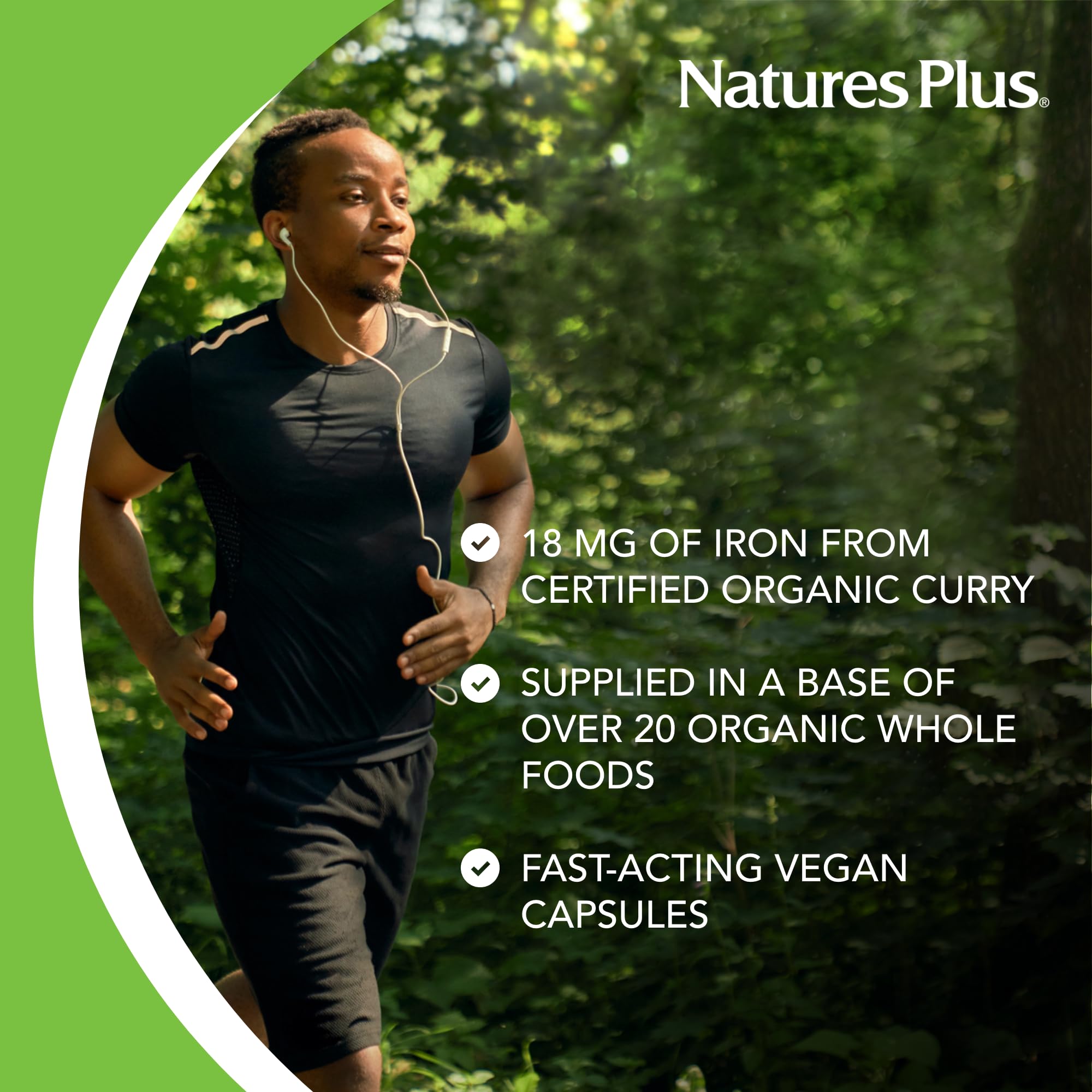 Nature's Plus Source of Life Garden Iron 18mg capsules top view