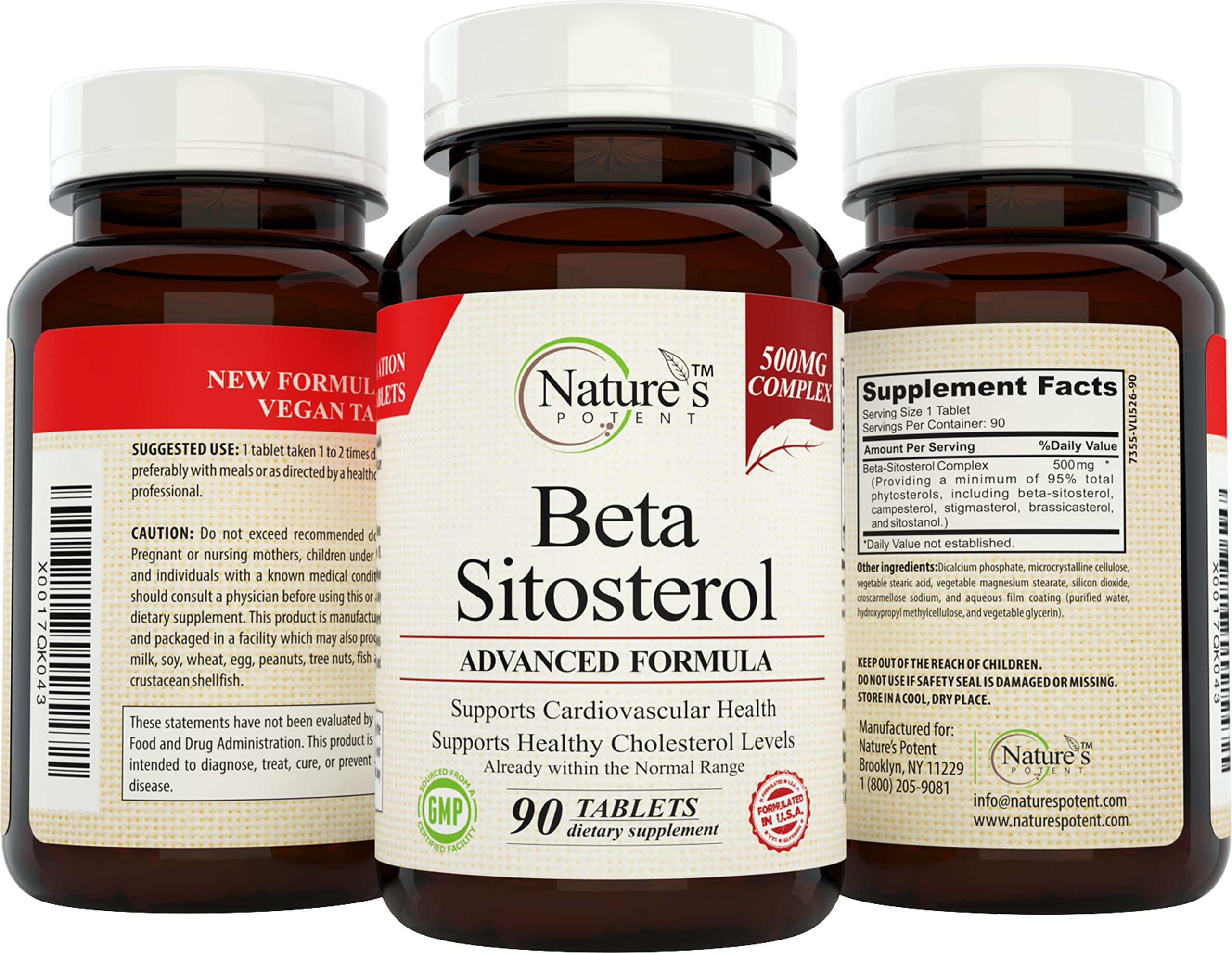 Nature's Potent Beta-Sitosterol 500mg capsules ingredients list