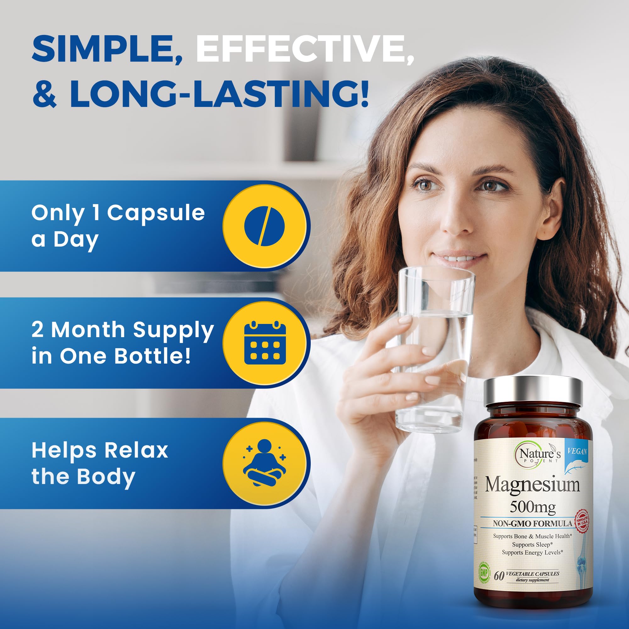 Nature's Potent Magnesium Capsules vegan label detail