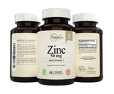 Nature's Potent Zinc Supplement 50mg back view with ingredient details