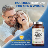 Nature's Potent Zinc Supplement 50mg bottle with other supplements
