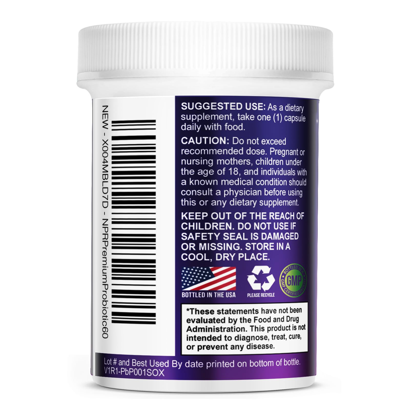 Nature's Probiotic Max Strength Probiotic Capsules with a glass of water