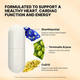 Nature's Pure Blend CoQ10 Supplement capsules on a wooden surface