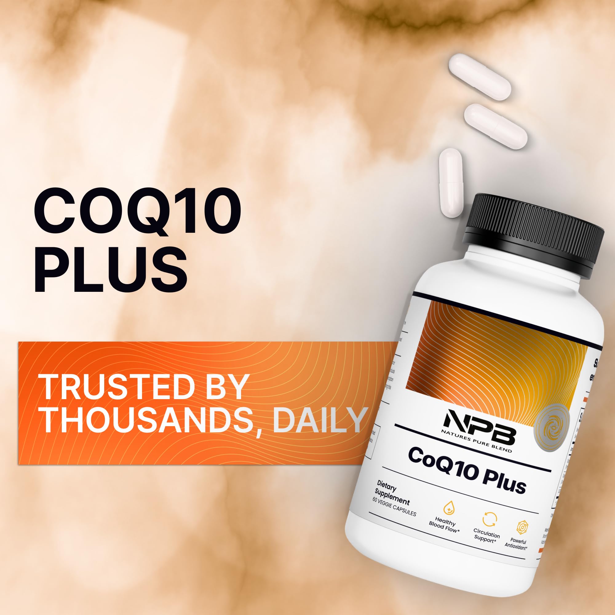 Nature's Pure Blend CoQ10 Supplement with shankpushpi plant