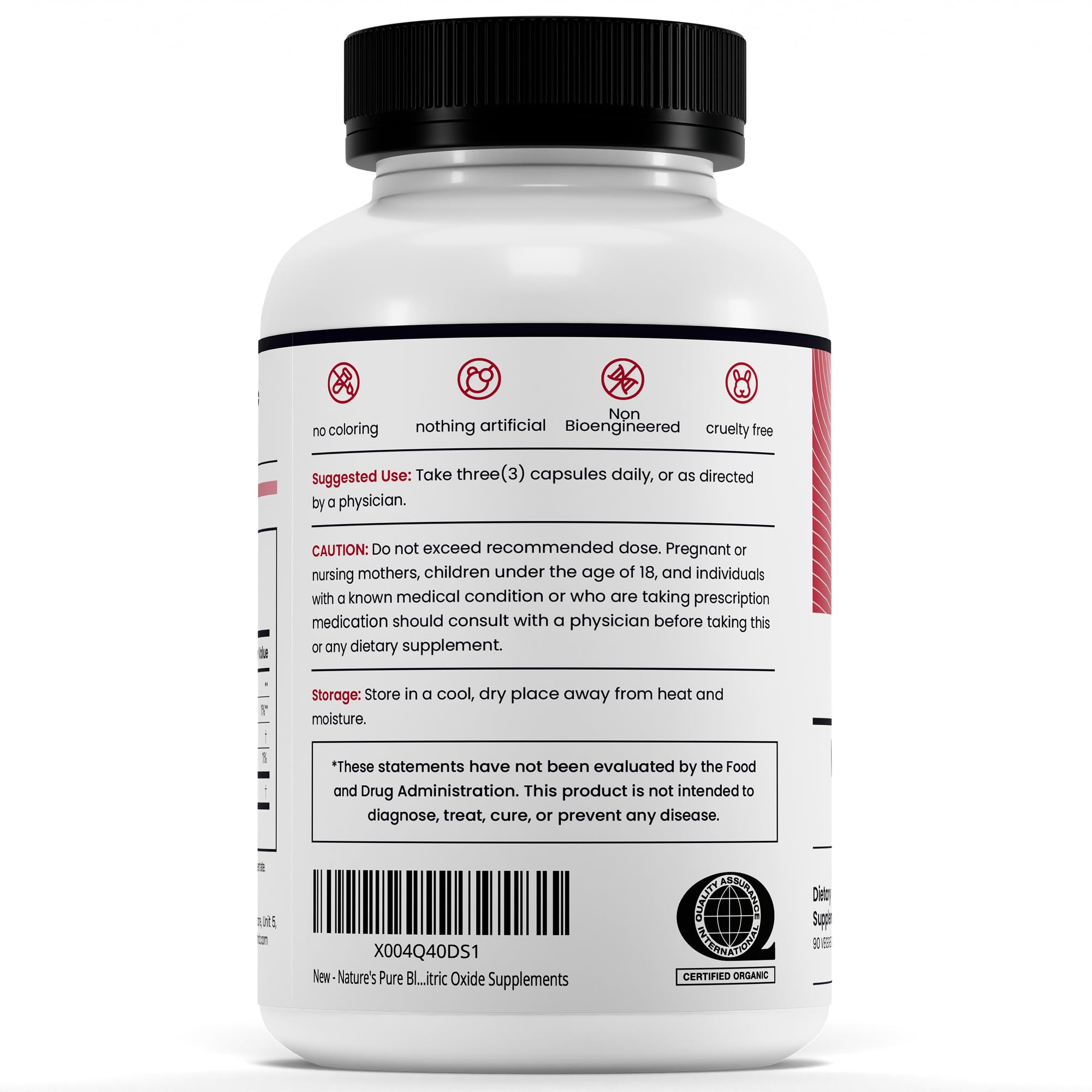 Nature's Pure Blend L-Arginine Beet Root Capsules opened bottle