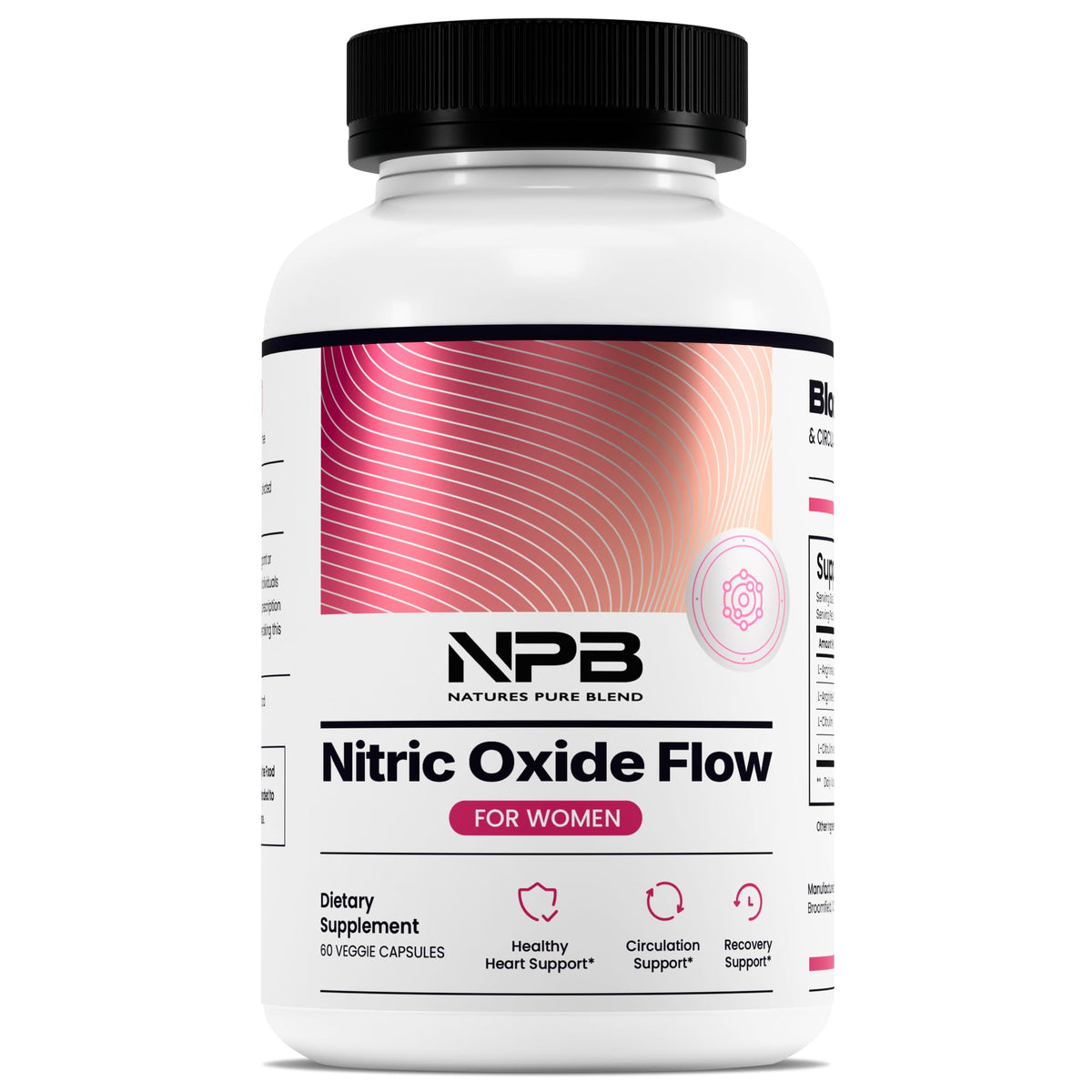 Nature's Pure Blend L-Arginine Nitric Oxide support front view