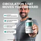 Nature's Pure Blend Nitric Oxide support capsules in a clear container