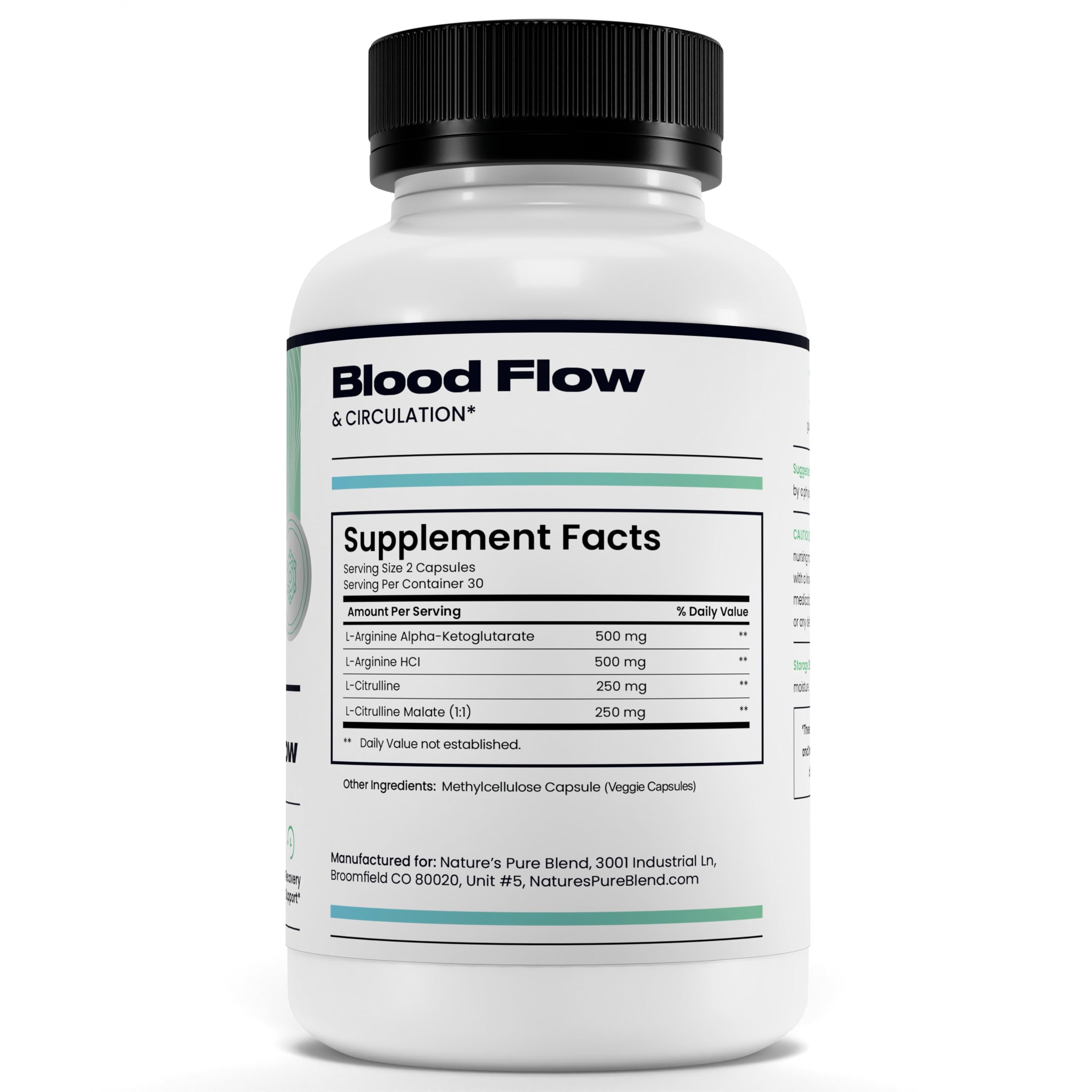Nature's Pure Blend Nitric Oxide support lifestyle shot with fitness gear
