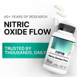 Nature's Pure Blend Nitric Oxide support with a measuring spoon