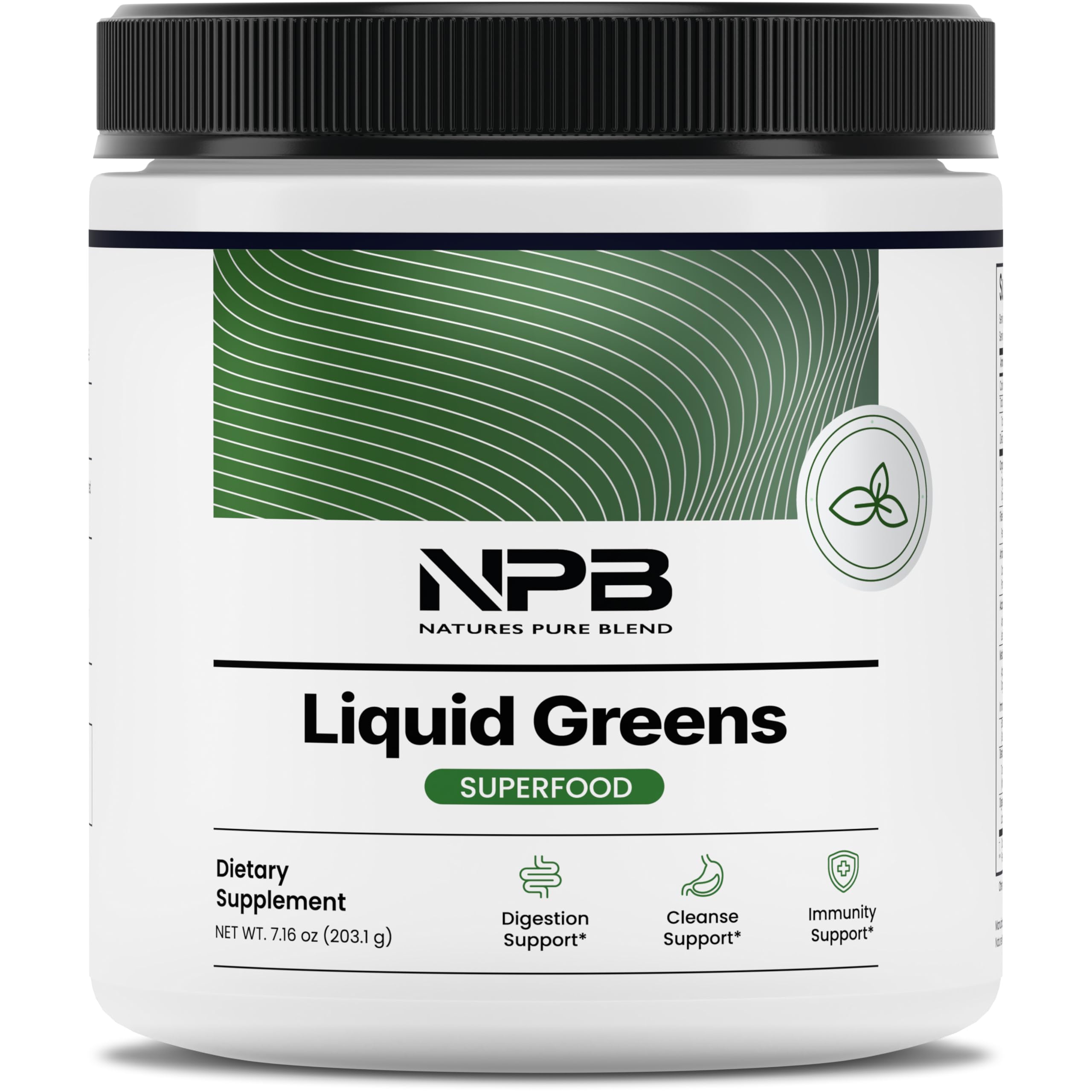 Nature's Pure Blend Organic Greens Powder 203g front view