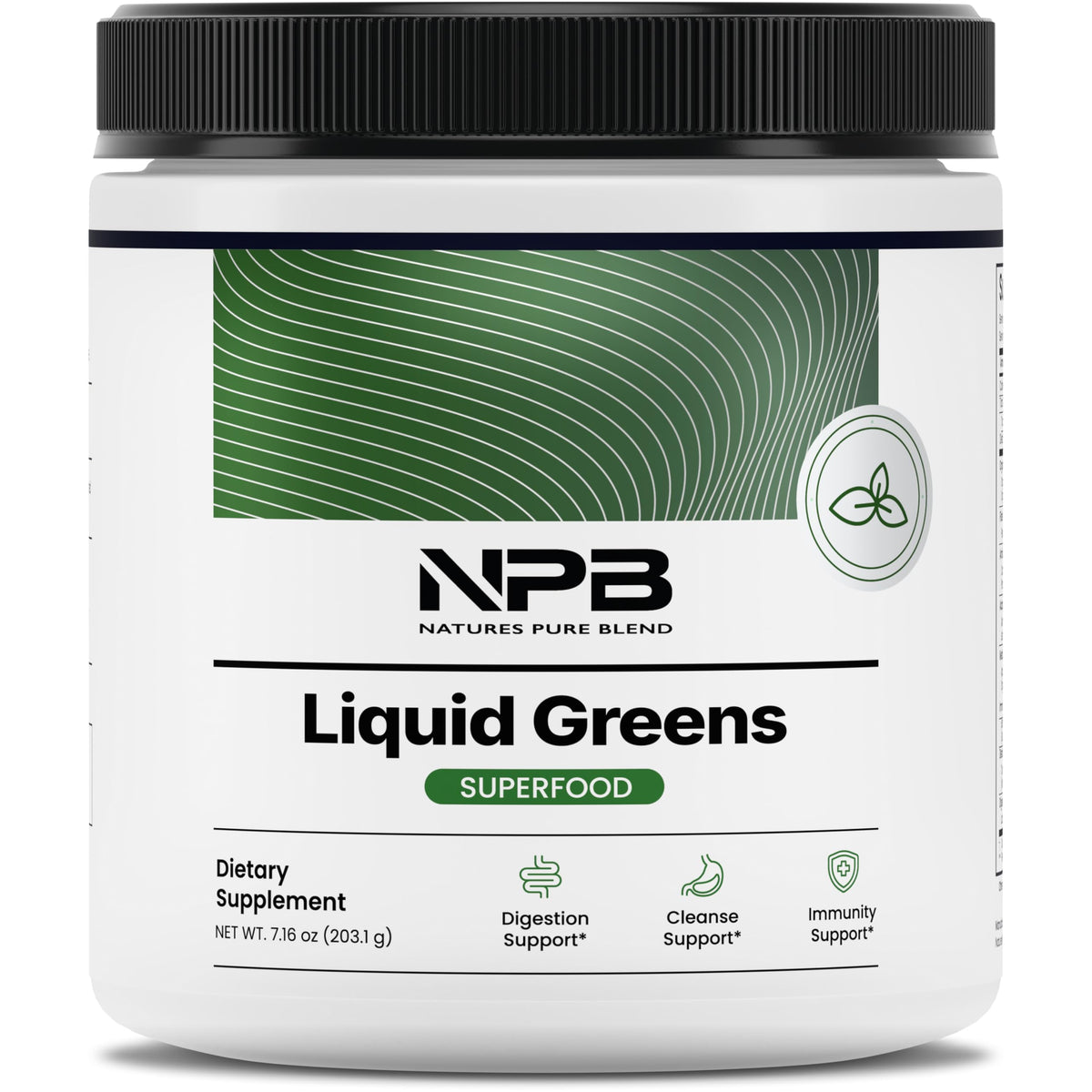 Nature's Pure Blend Organic Greens Powder 203g front view