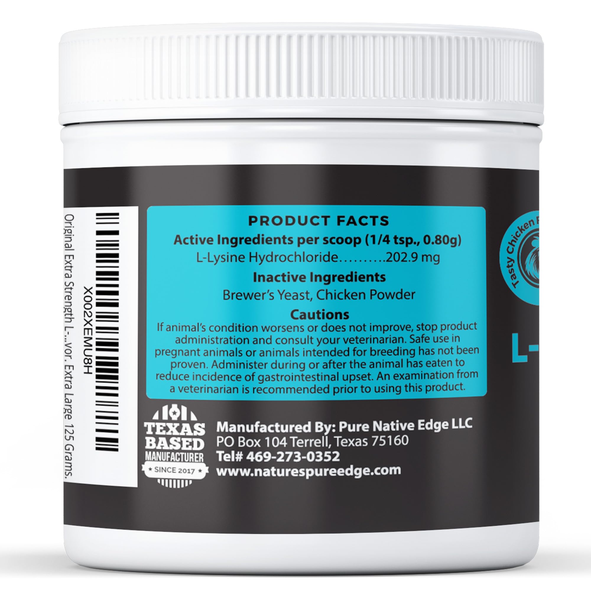 Nature's Pure Edge L-Lysine Powder 125g packaging