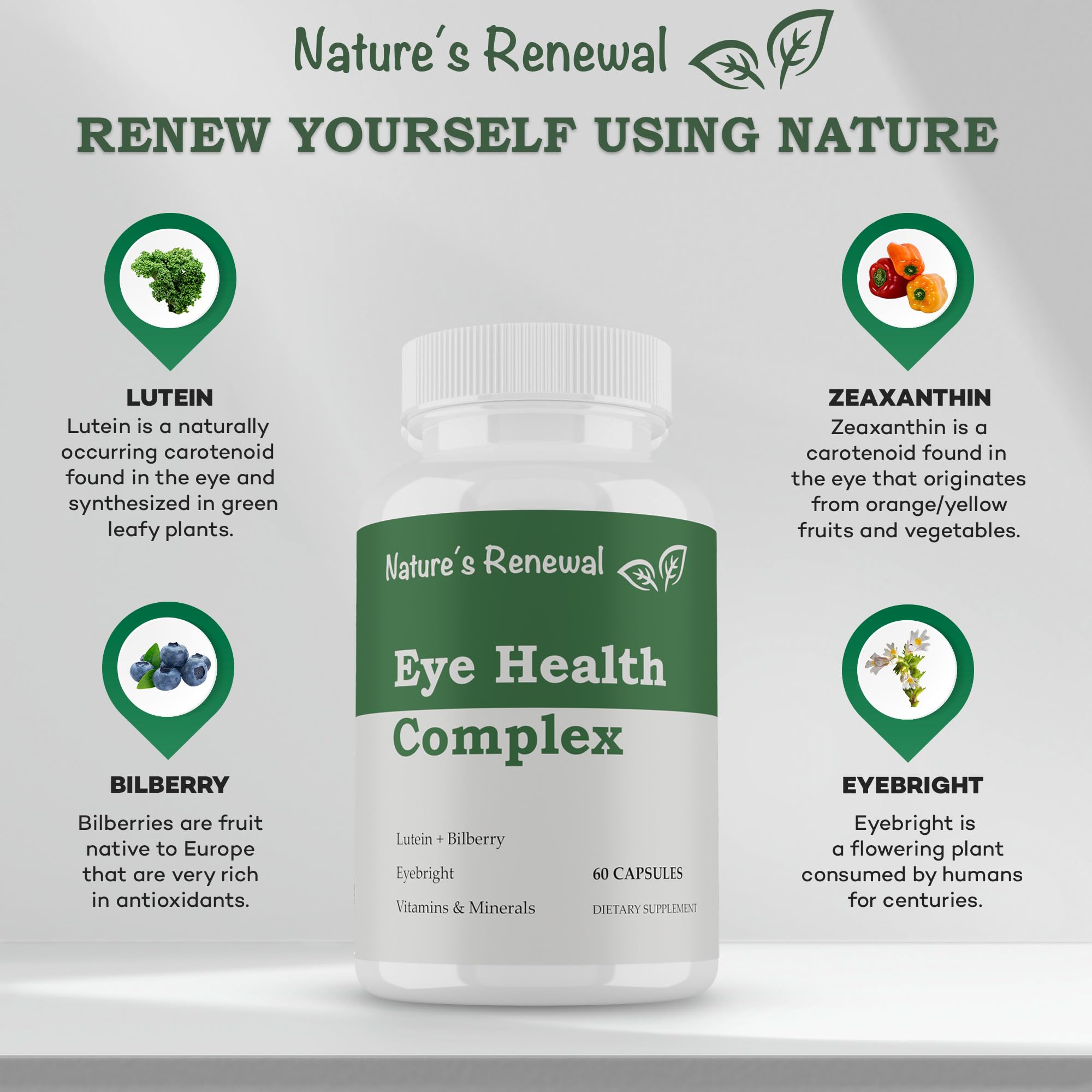 Nature's Renewal Eye Health Complex 24 Ingredients capsule close-up