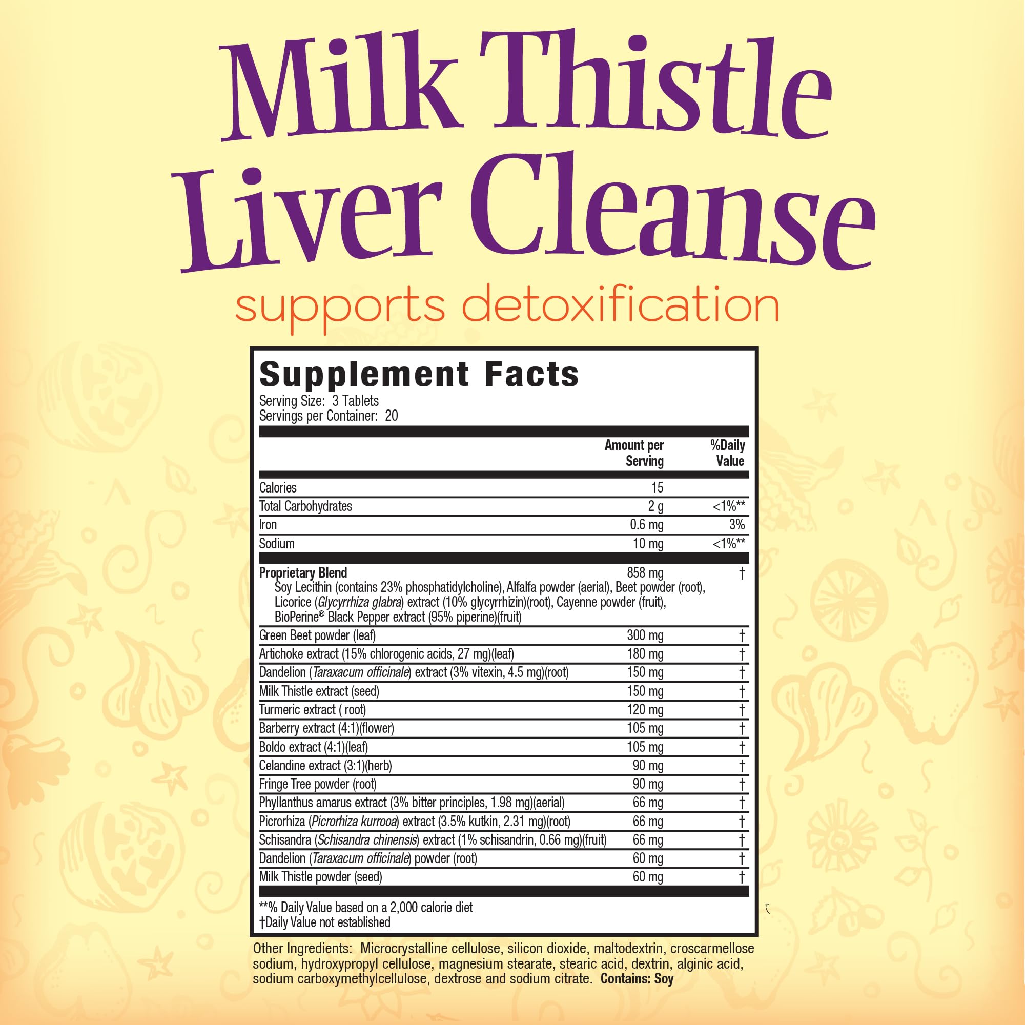 Nature's Secret Milk Thistle Liver Cleanse 104g side view