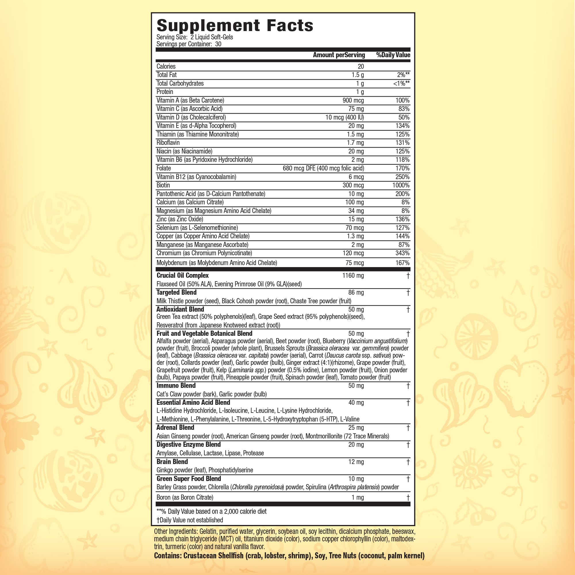 Nature's Secret Multivitamins packaging side view