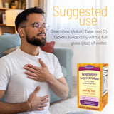 Nature's Secret Respiratory Support Supplement bottle on a wooden table