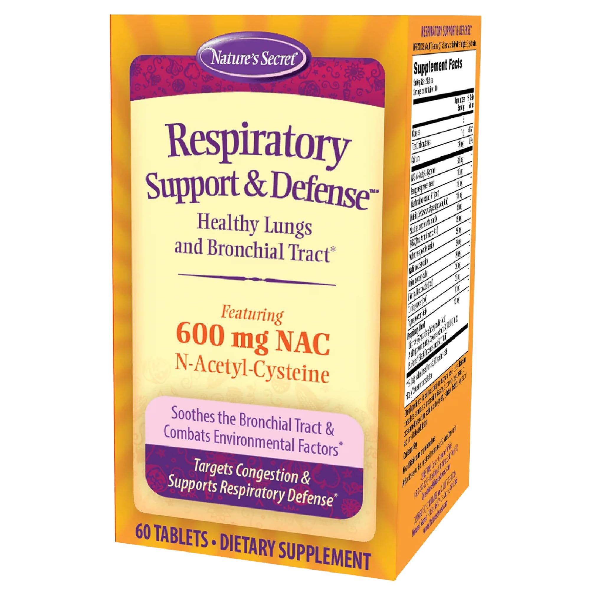 Nature's Secret Respiratory Support Supplement front view