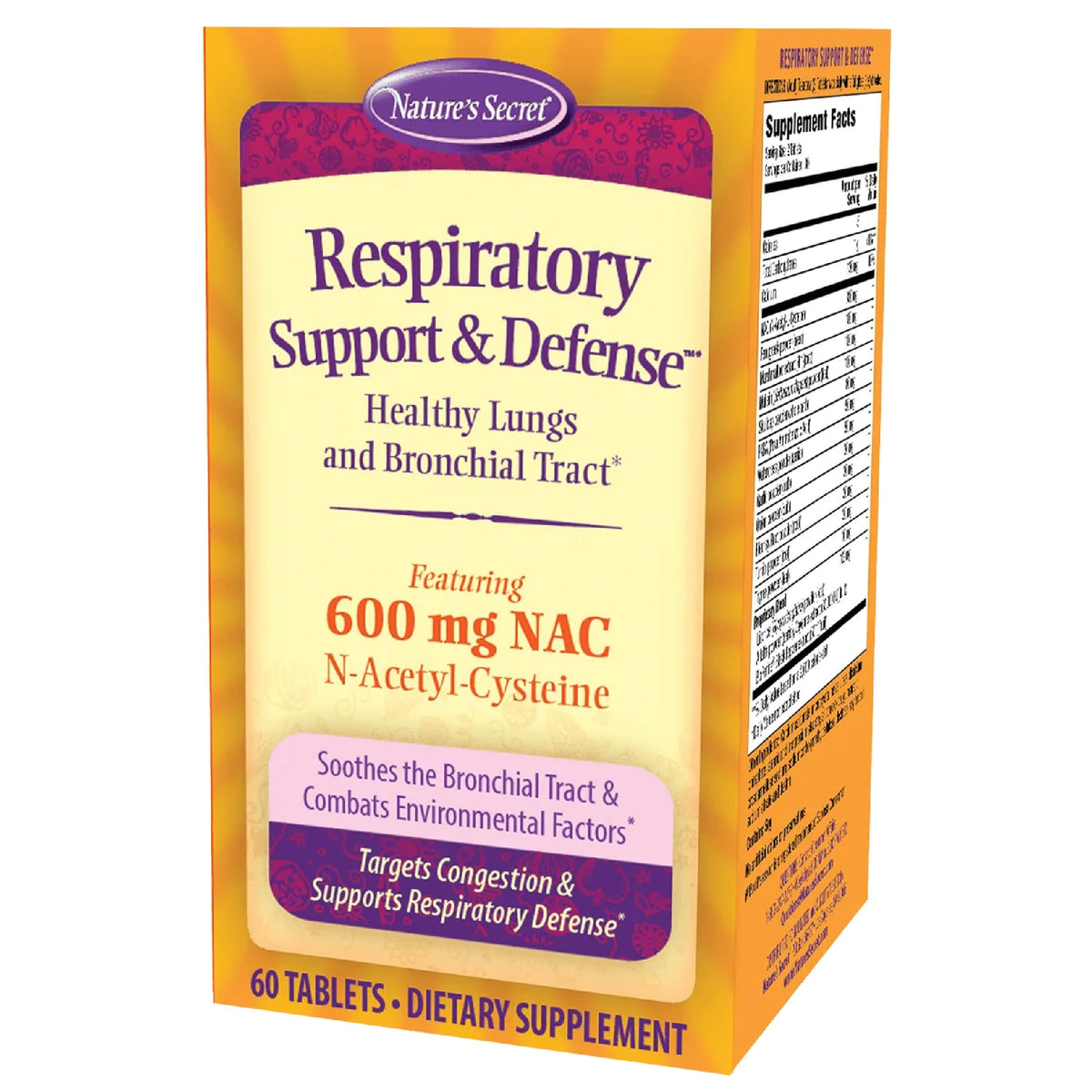 Nature's Secret Respiratory Support Supplement front view