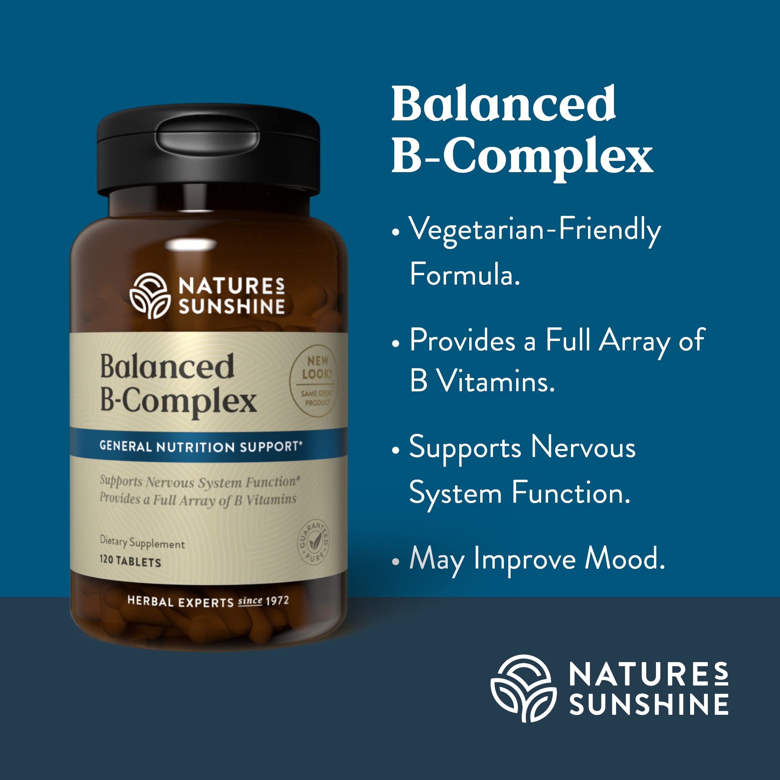 Nature's Sunshine B-Complex Supplement 191g capsule close-up