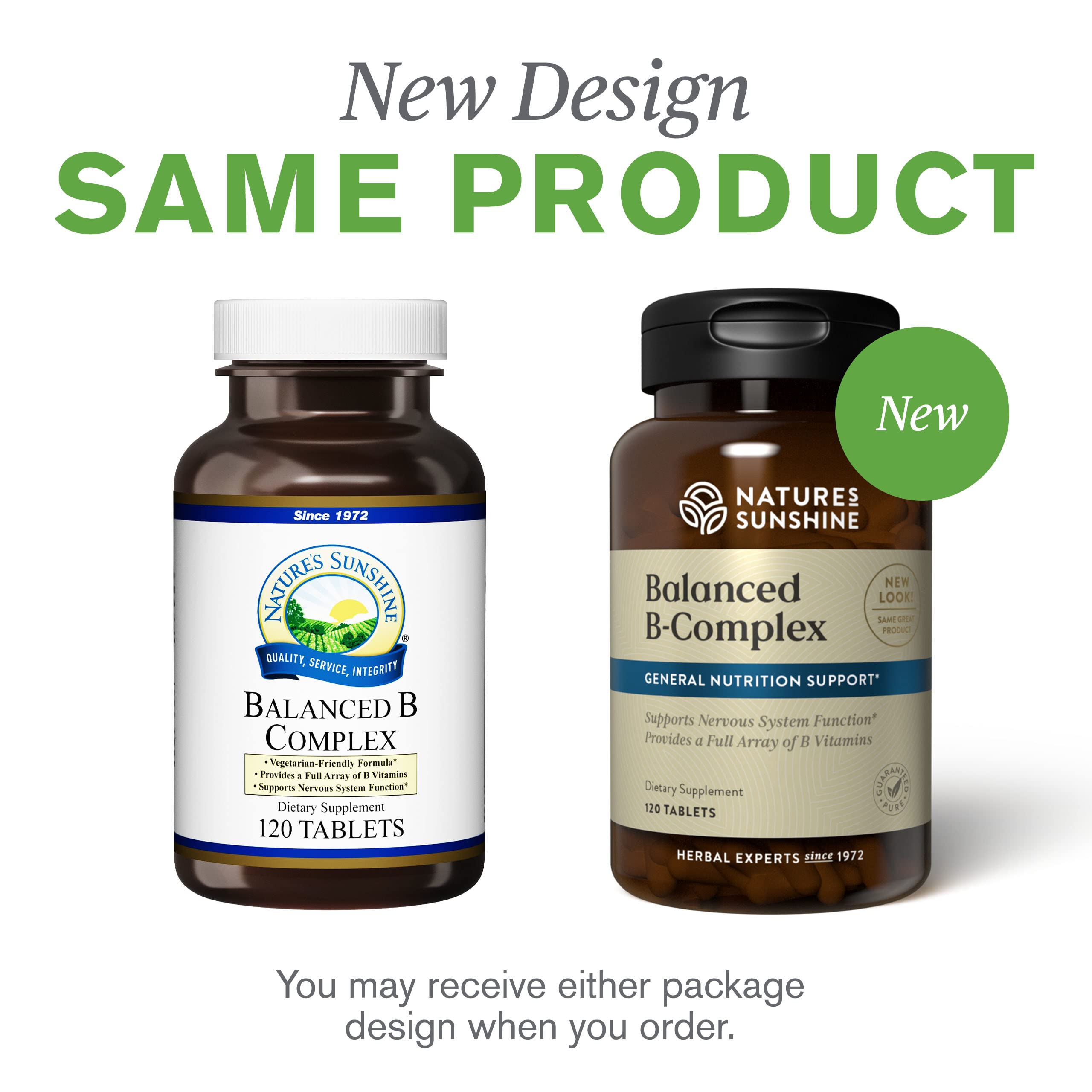 Nature's Sunshine B-Complex Supplement 191g on a wooden table