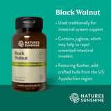 Nature's Sunshine Black Walnut Hulls supplement close-up of ingredients