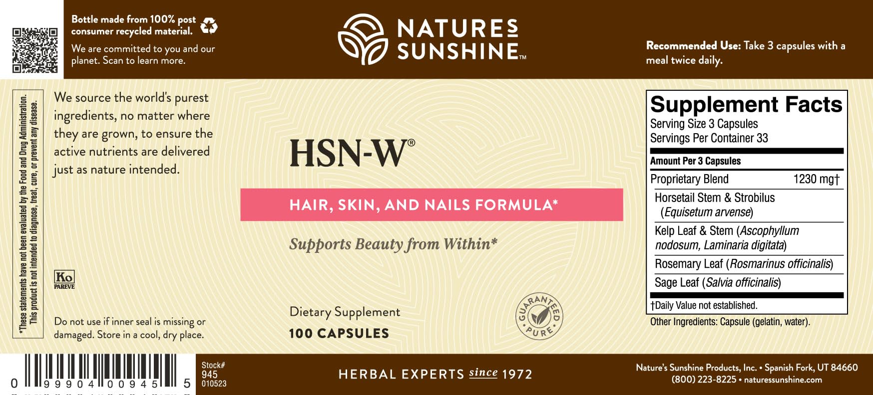 Nature's Sunshine Blended Vitamin & Mineral Supplement packaging