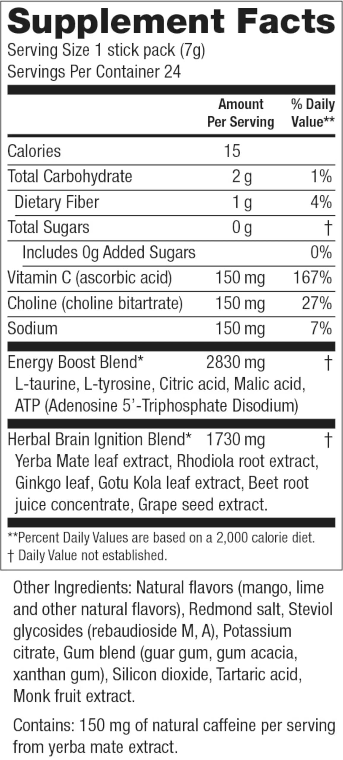 Nature's Sunshine Brain Edge supplement ingredients list