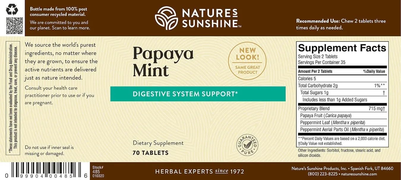 Nature's Sunshine Chewable Tablets close-up of the tablet