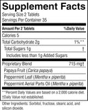 Nature's Sunshine Chewable Tablets packaging back view