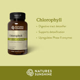 Nature's Sunshine Chlorophyll Capsules 50g side view showing capsule size