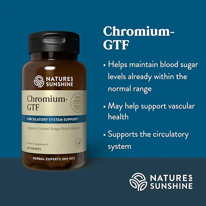 Nature's Sunshine Chromium Supplement 300 mcg back view with ingredients