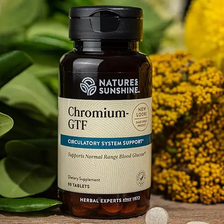 Nature's Sunshine Chromium Supplement 300 mcg side view showing tablet