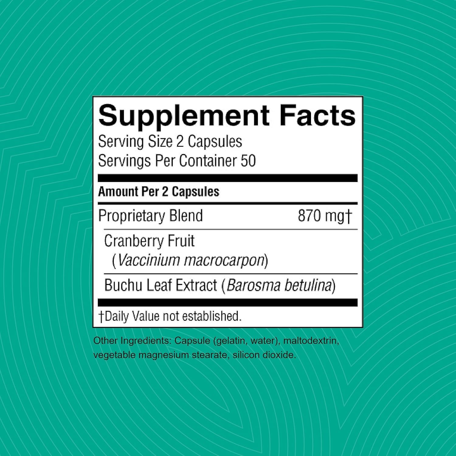 Nature's Sunshine Cranberry Fruit Extract 1g ingredients list