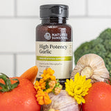 Nature's Sunshine Garlic Supplement 400mg side view