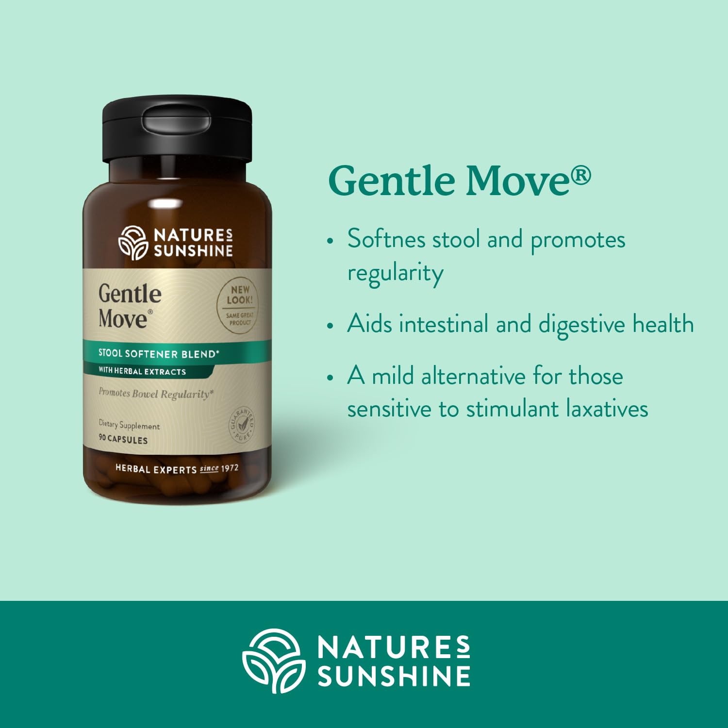 Nature's Sunshine Gentle Move capsules close-up