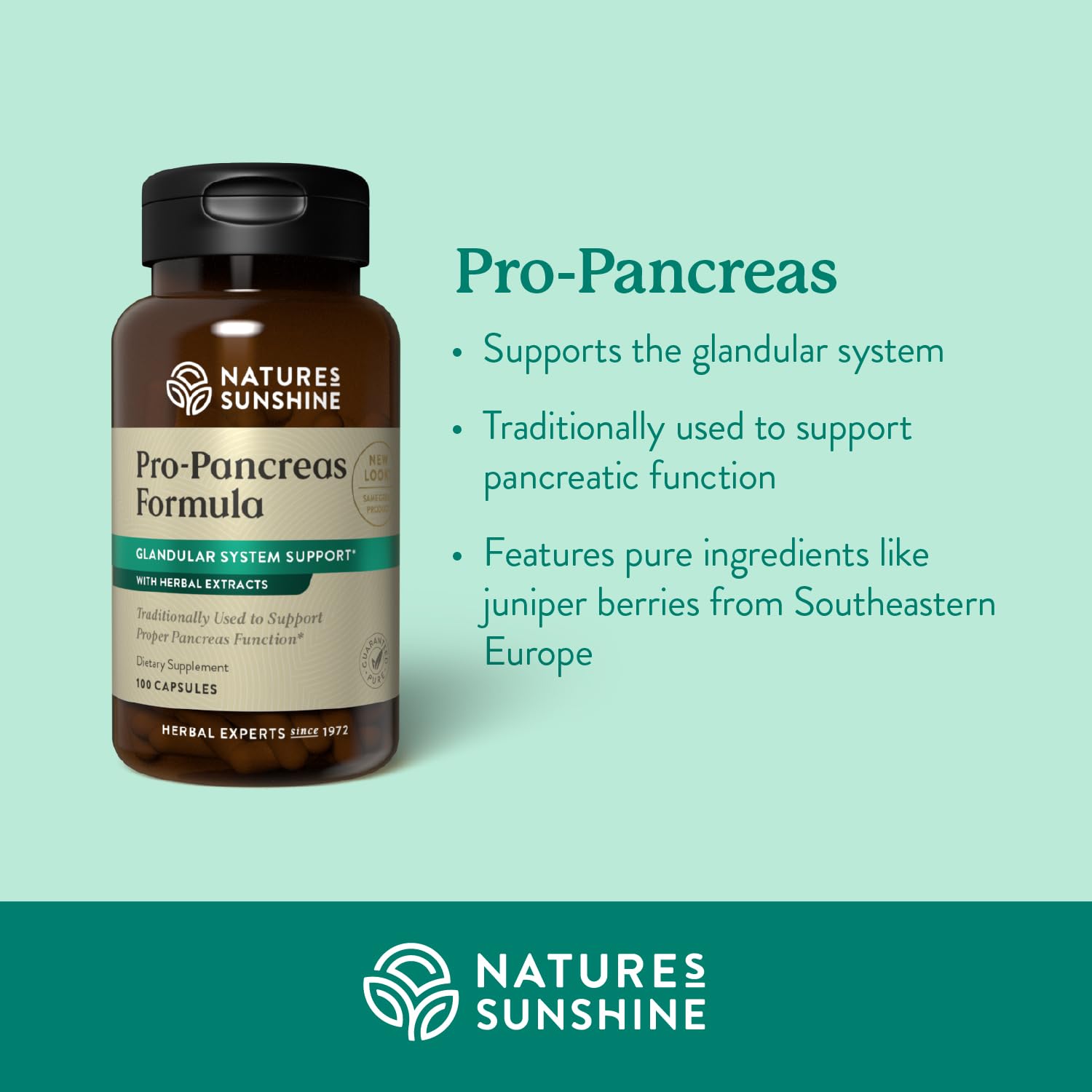 Nature's Sunshine Glandular System Support Capsules side view