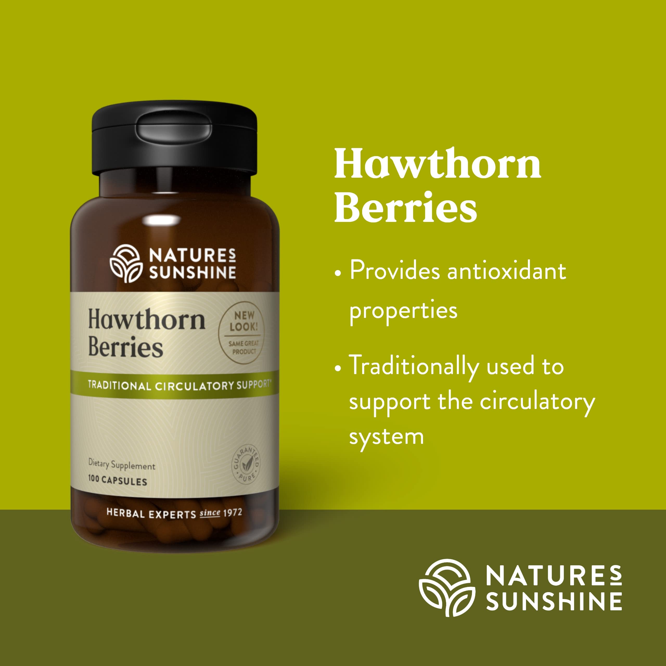 Nature's Sunshine Hawthorn Berry Capsules bottle with cap
